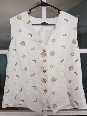 Vintage High Point Celestial Sun And Moon Whimsigoth Vest Tank Size Large